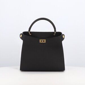 MICHINO LUTECE MINI in BLACK with GOLD HARDWARE LEATHER HANDBAG GHW